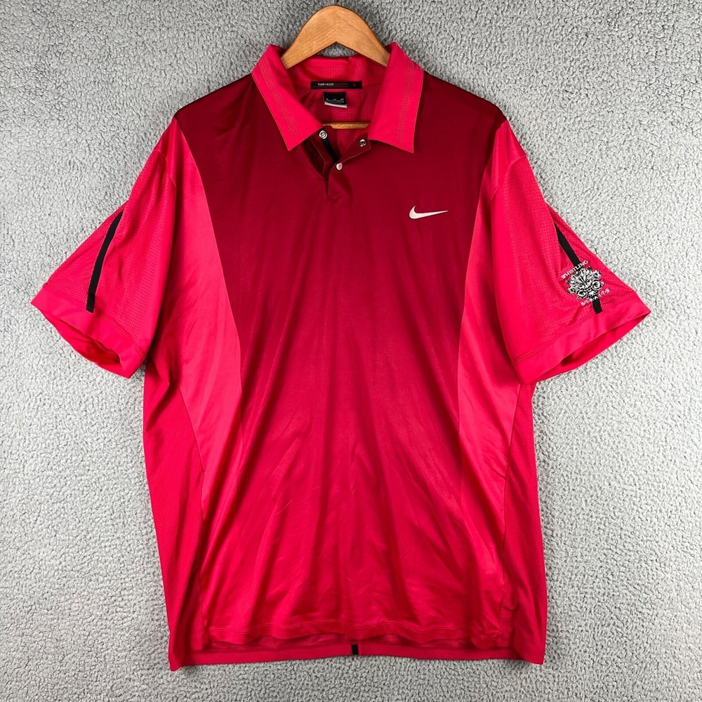 Nike Tiger Woods Perforated Panel Snap Polo Golf Shirt 542068-680 - Needs Repair